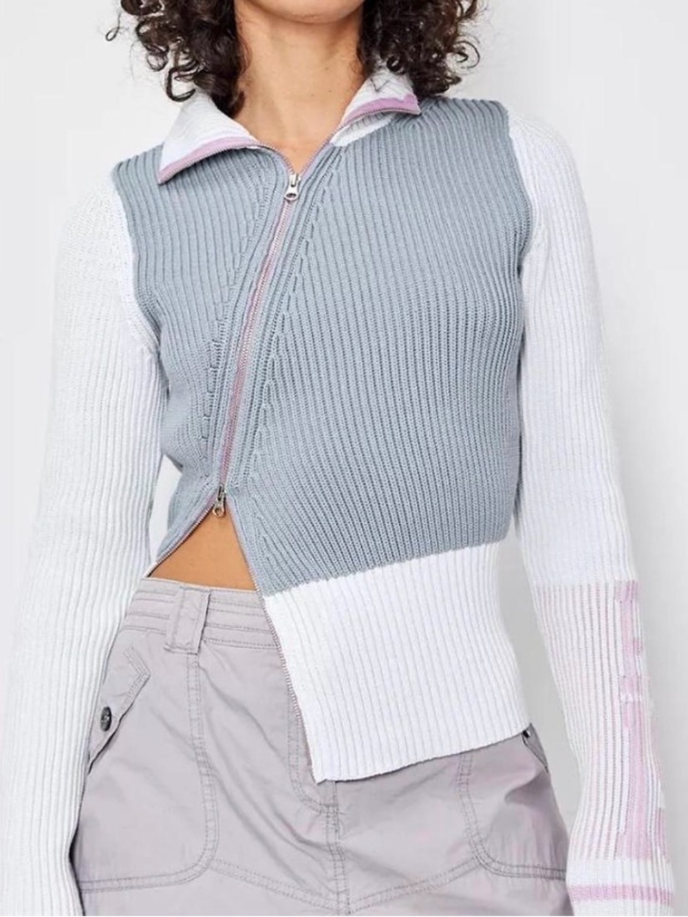 Peachy Den Away The Kirby Ribbed Zip-Up Track Top size small
